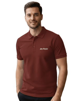 Mr.Right Men's Premium Airtex Polo T-Shirt |Brick Red| Regular Fit | Structured Collar & Cuffs