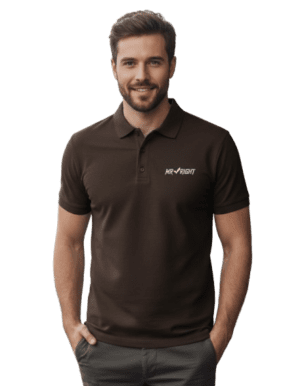Mr.Right Men's Premium Airtex Polo T-Shirt |Coffee Brown| Regular Fit | Structured Collar & Cuffs