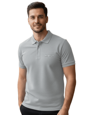 Mr.Right Men's Premium Airtex Polo T-Shirt |Grey Melange| Regular Fit | Structured Collar & Cuffs