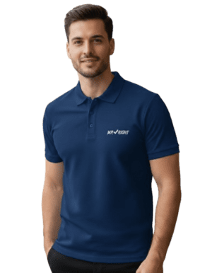 Mr.Right Men's Premium Airtex Polo T-Shirt | Royal Blue| Regular Fit | Structured Collar & Cuffs