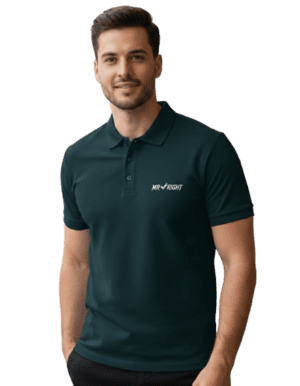 Mr.Right Men's Premium Airtex Polo T-Shirt |Petrol Blue| Regular Fit | Structured Collar & Cuffs